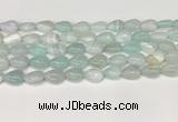 CAA4690 15.5 inches 10*14mm flat teardrop banded agate beads wholesale