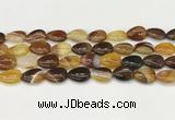 CAA4694 15.5 inches 12*16mm flat teardrop banded agate beads wholesale