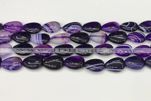 CAA4695 15.5 inches 12*16mm flat teardrop banded agate beads wholesale