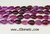 CAA4696 15.5 inches 12*16mm flat teardrop banded agate beads wholesale