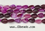 CAA4704 15.5 inches 13*18mm flat teardrop banded agate beads wholesale