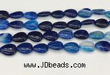 CAA4707 15.5 inches 13*18mm flat teardrop banded agate beads wholesale