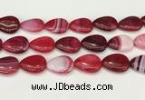 CAA4721 15.5 inches 18*25mm flat teardrop banded agate beads wholesale