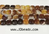 CAA4734 15.5 inches 12*12mm square banded agate beads wholesale