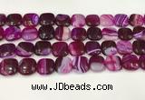 CAA4743 15.5 inches 14*14mm square banded agate beads wholesale