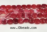 CAA4744 15.5 inches 14*14mm square banded agate beads wholesale