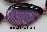 CAA475 15.5 inches 25*38mm flat teardrop agate druzy geode beads