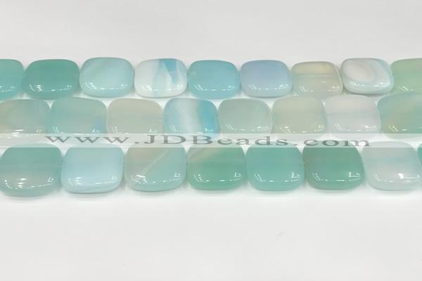 CAA4761 15.5 inches 18*18mm square banded agate beads wholesale