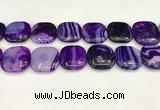 CAA4774 15.5 inches 25*25mm square banded agate beads wholesale