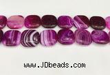 CAA4775 15.5 inches 25*25mm square banded agate beads wholesale