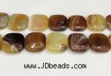 CAA4781 15.5 inches 30*30mm square banded agate beads wholesale