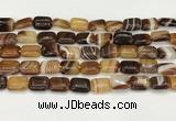 CAA4789 15.5 inches 10*14mm rectangle banded agate beads wholesale