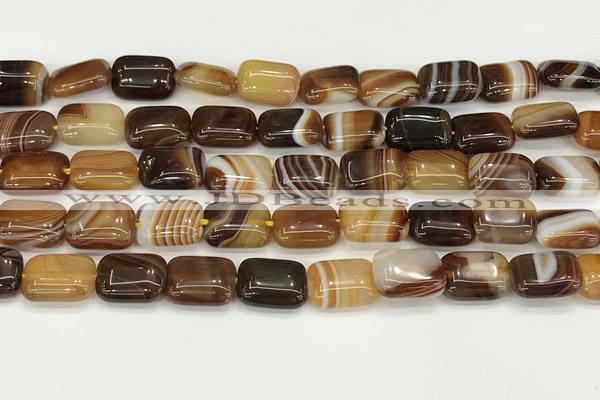 CAA4789 15.5 inches 10*14mm rectangle banded agate beads wholesale