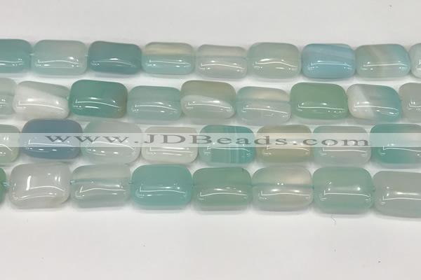 CAA4809 15.5 inches 13*18mm rectangle banded agate beads wholesale