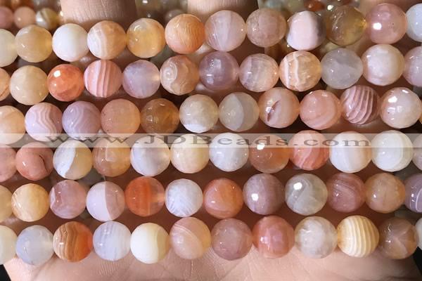 CAA4856 15.5 inches 8mm faceted round botswana agate beads