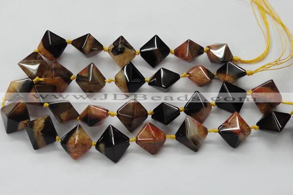 CAA494 15.5 inches 20*20mm pyramid agate druzy geode beads