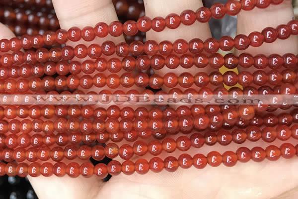 CAA4946 15.5 inches 4mm round red agate beads wholesale