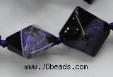 CAA496 15.5 inches 20*20mm pyramid agate druzy geode beads