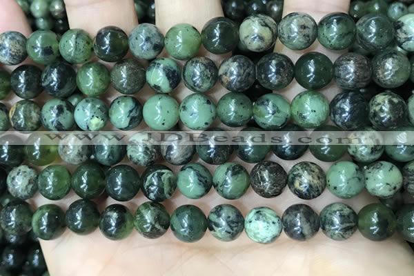 CAA4966 15.5 inches 8mm round green dendritic agate beads