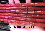 CAA4997 15.5 inches 8*12mm tube red agate beads wholesale