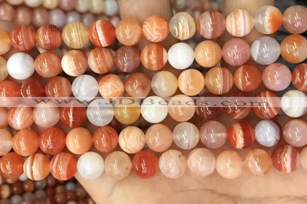 CAA5002 15.5 inches 8mm round red botswana agate beads wholesale