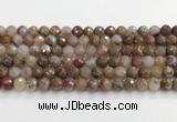 CAA5011 15.5 inches 8mm faceted round flower agate beads