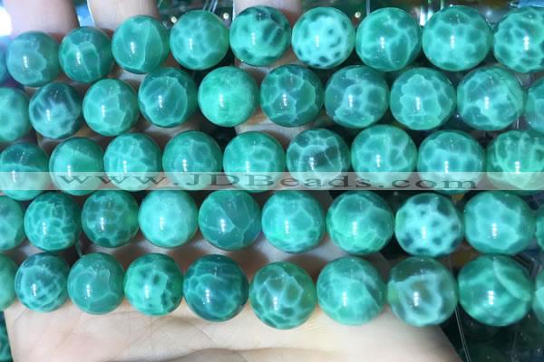 CAA5024 15.5 inches 12mm round green dragon veins agate beads