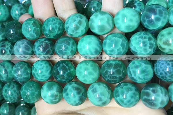 CAA5026 15.5 inches 16mm round green dragon veins agate beads