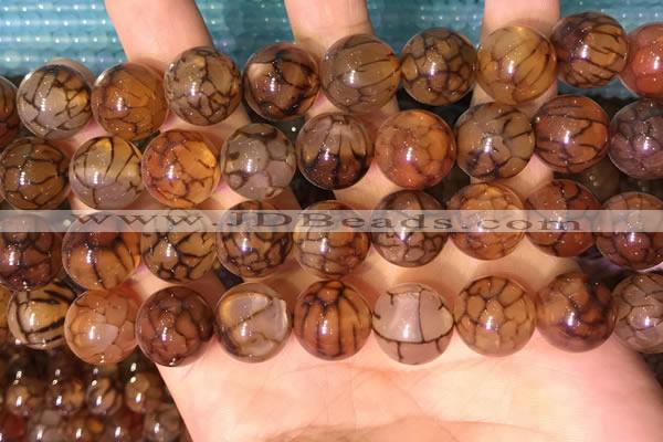 CAA5059 15.5 inches 14mm round dragon veins agate beads wholesale