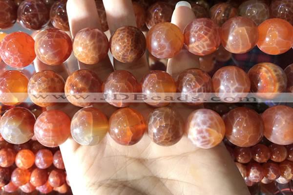 CAA5077 15.5 inches 18mm round red dragon veins agate beads