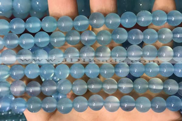 CAA5092 15.5 inches 8mm round sea blue agate beads wholesale