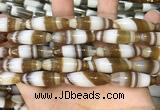 CAA5122 15.5 inches 10*30mm rice striped agate beads wholesale