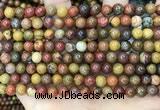 CAA5133 15.5 inches 6mm round red moss agate beads wholesale