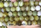 CAA5162 15.5 inches 16mm faceted round banded agate beads