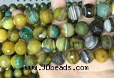 CAA5169 15.5 inches 16mm faceted round banded agate beads