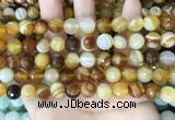 CAA5171 15.5 inches 6mm faceted round banded agate beads