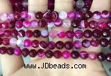 CAA5185 15.5 inches 6mm faceted round banded agate beads