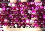 CAA5186 15.5 inches 8mm faceted round banded agate beads