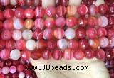 CAA5201 15.5 inches 10mm faceted round banded agate beads