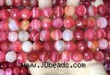 CAA5202 15.5 inches 12mm faceted round banded agate beads