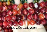 CAA5210 15.5 inches 14mm faceted round banded agate beads