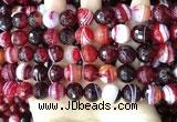 CAA5215 15.5 inches 10mm faceted round banded agate beads