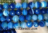 CAA5232 15.5 inches 16mm faceted round banded agate beads