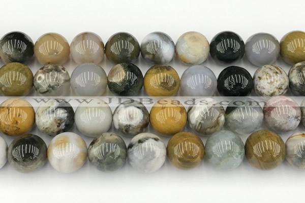 CAA5334 15.5 inches 12mm round ocean agate beads wholesale