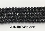 CAA5339 15.5 inches 10mm faceted round black onyx beads wholesale