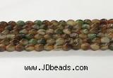 CAA5363 15.5 inches 8*12mm twisted rice agate gemstone beads