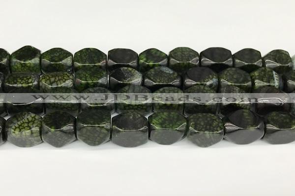 CAA5377 15.5 inches 10*12mm - 11*16mm faceted nuggets agate beads