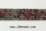 CAA5435 15.5 inches 6*8mm faceted rondelle agate gemstone beads