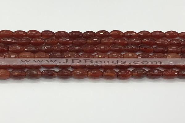 CAA5459 15.5 inches 8*12mm faceted rice agate beads