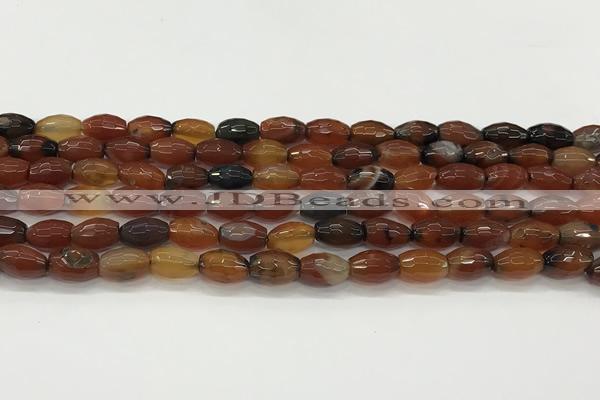 CAA5470 15.5 inches 8*12mm faceted rice agate beads